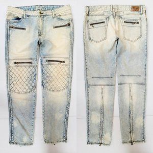 New Men's ROBIN'S JEAN Racer Slim Skinny Moto Jeans